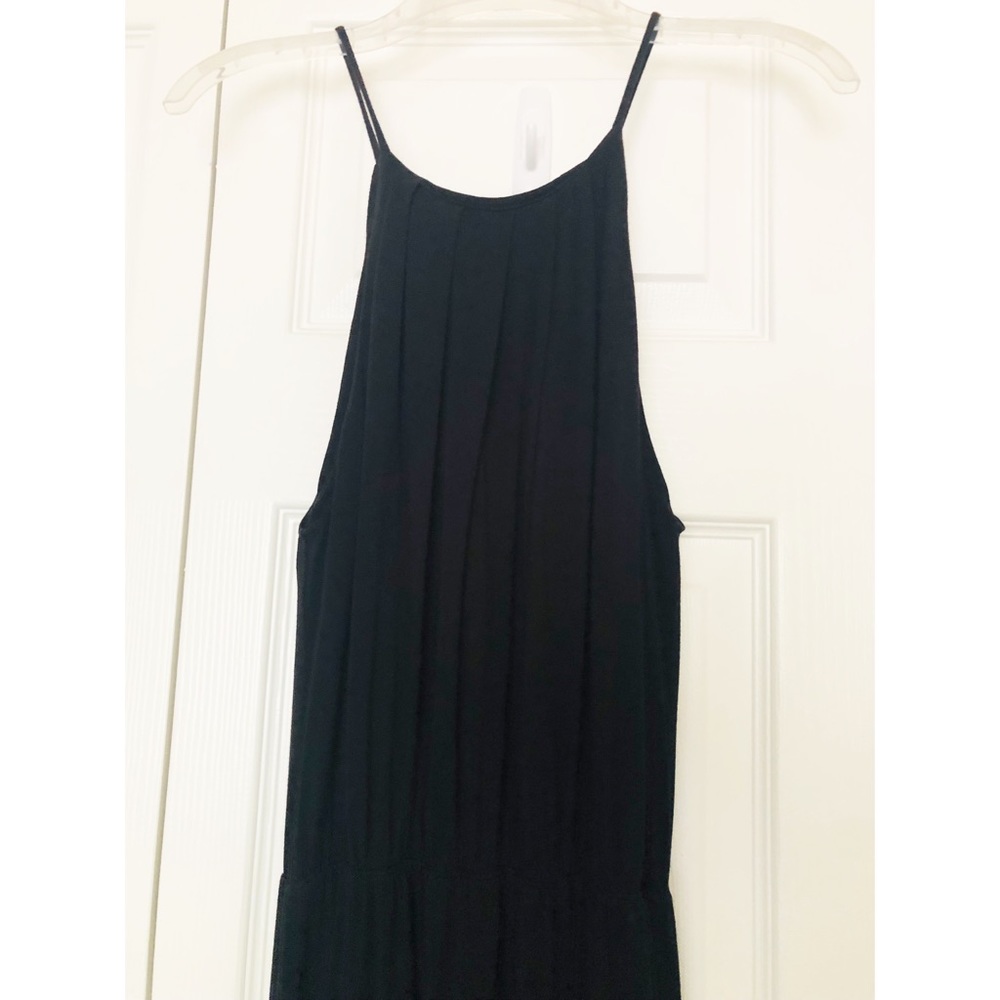 Miami Jet Black Maxi Length Pullover Dress with Spaghetti Straps